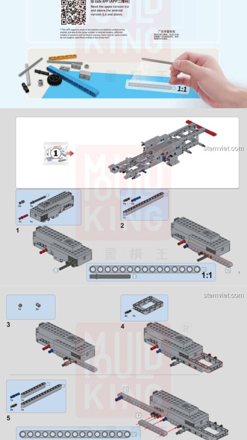 Xe Tải Đầu Kéo Peterbilt 379 Optimus Prime Mould King 15001 hướng dẫn Mould King 15001 Xe Tải Optimus Prime PDF gốc chất lượng cao