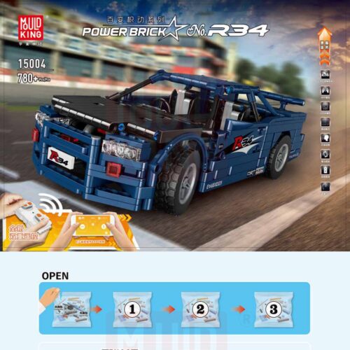 Sách Hướng Dẫn Lắp Ráp Mould King 15004 Nissan Skyline R34 GT-R - Hướng dẫn lắp ráp Mould King 4 Xe đua Nissan Skyline R34