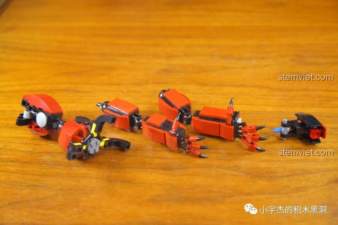 Các bộ phận cánh tay của bộ đồ chơi Mould King 15038 Robot Crimson, chi tiết lắp ráp, đồ chơi mô hình.