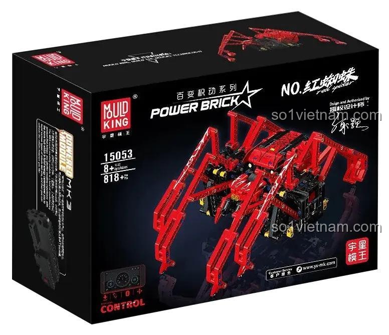 Hộp bộ xếp hình 15053 Mould King Nhện Đỏ, có điều khiển từ xa, cho bé trai 8 tuổi, tiết kiệm