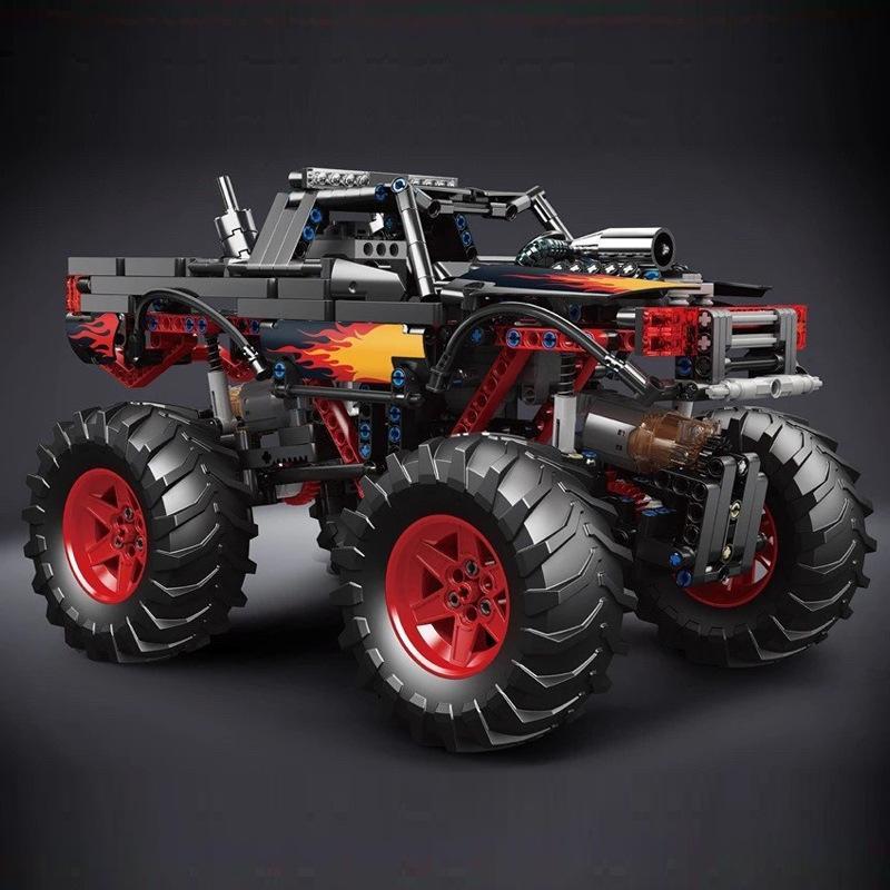 Bộ đồ chơi Mould King 18008 Xe Tải Quái Vật Lửa điều khiển từ xa, chất lượng cao, dành cho con trai 14 tuổi, giá tốt.