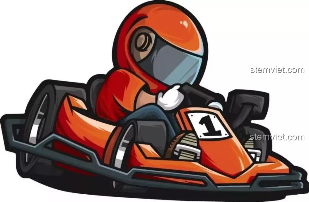 Hình ảnh minh họa xe kart đua tốc độ cao, biểu tượng số 1 trên xe, thể hiện sự khởi đầu của cuộc đua đầy kịch tính.