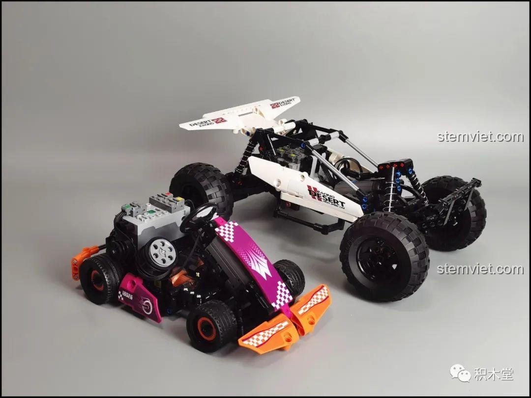 Các mảnh ghép và bánh răng rời của Mould King 18026, cho thấy khả năng tùy biến và nâng cấp mô hình theo ý muốn.