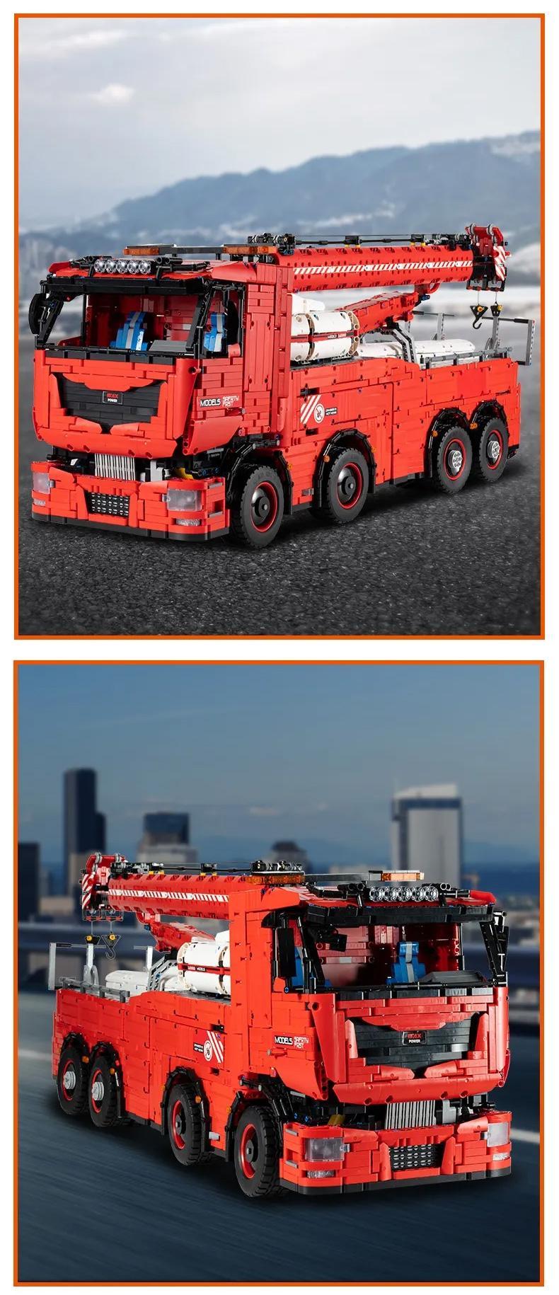 bộ lắp ráp Xe Cứu Hộ Mould King 19008, đồ chơi mô hình xe cứu hộ hạng nặng, mô hình kỹ thuật điều khiển từ xa cho con trai 14 tuổi, chất lượng cao, đáng tiền