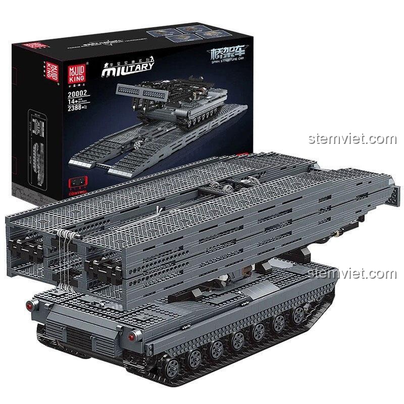 Mô hình xe tăng bắc cầu Mould King 20002 Xe Tăng Abrams Bắc Cầu AVLB với cầu đã triển khai, bộ lắp ghép kỹ thuật cao cấp cho bé trai 14 tuổi