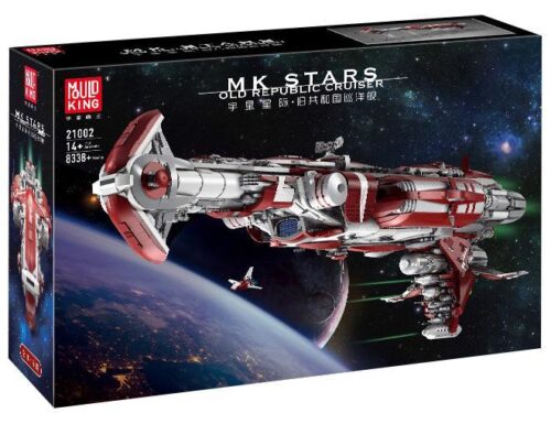 Mô hình Tàu Tuần Dương Hộ Tống Cựu Cộng Hòa Mould King 21002, một bộ lắp ráp Star Wars khổng lồ với 8338 mảnh, dành cho con trai 14 tuổi trở lên.