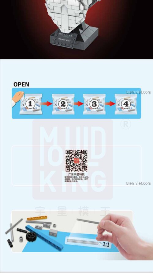 Mô hình Stormtrooper™ Helmet Mould King 21022 hướng dẫn lắp ráp Mould King 22 Mũ bảo hiểm Stormtrooper™
