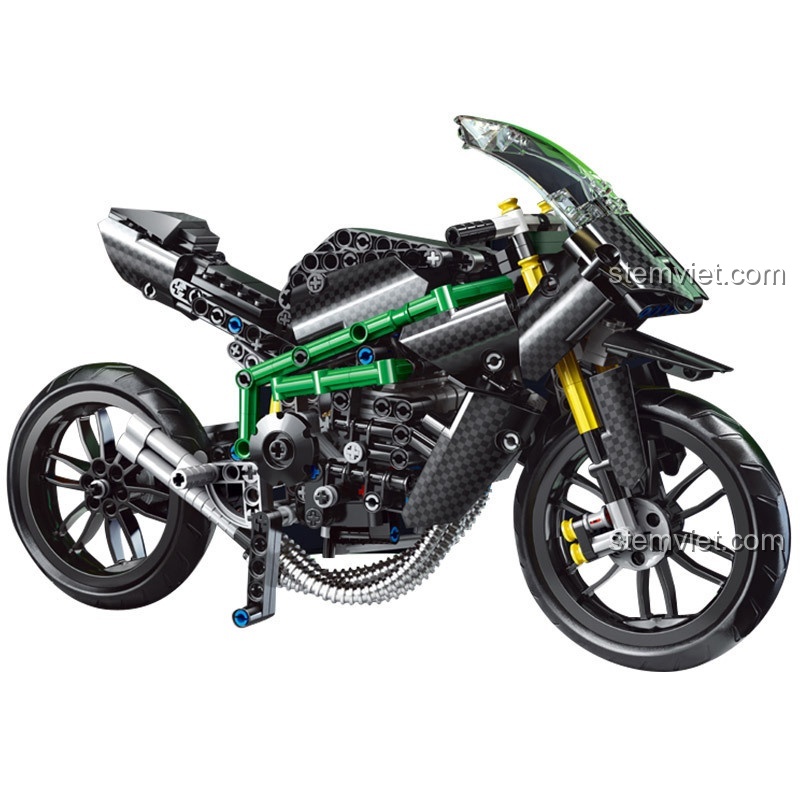 Mô hình xe mô tô phân khối lớn Kawasaki H2R Mould King 23002 chụp ngoài trời