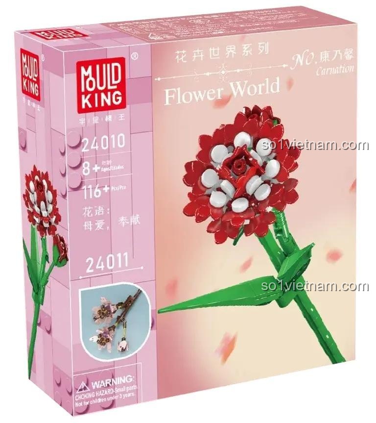 Mould King 24010 Hoa Cẩm Chướng lắp ráp đầy đủ