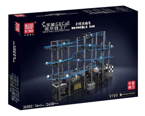 Hộp bộ đồ chơi lắp ráp GBC Marble Run Mould King 26002, mô hình nhà máy dây chuyền bi tự động với 2438 mảnh ghép, phù hợp cho bé trai 14 tuổi trở lên, giá tốt.