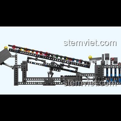 Ảnh thể hiện kích thước chi tiết của Cỗ máy bi lăn 26009: dài 73.6cm, rộng 12.8cm, cao 17.3cm.