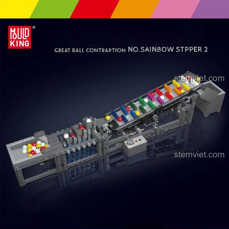 Một góc nhìn khác của đồ chơi lắp ghép Mô hình cơ khí động học Mould King 26009, làm nổi bật các chi tiết Technic.