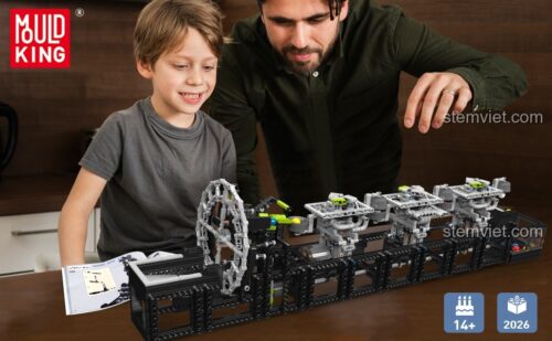 Trải nghiệm lắp ráp đồ chơi mô hình Mould King 26011 GBC Dây chuyền nhà máy, món quà STEM toy ý nghĩa cho con trai.