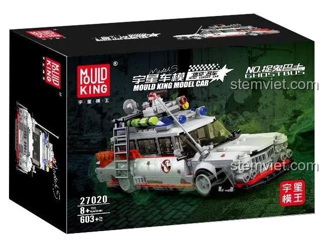 hộp bộ đồ chơi Xe ECTO-1, Xe chuyên dụng bắt ma Mould King, Xe buýt ma quái 020 cho bé trai 8 tuổi, giá rẻ