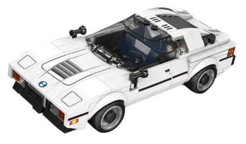 Bộ lắp ghép BMW M1 Mould King 27036, mô hình xe đua trắng, phù hợp bé trai 8 tuổi, giá tốt.