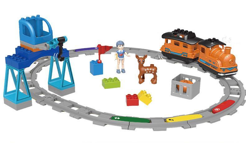 Bộ đồ chơi Tàu hỏa thông minh AI Mould King 53001 cho bé trai 1 tuổi, đồ chơi lắp ráp phát triển trí tuệ giá tốt.