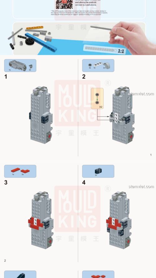 Robot M1 MouldKing 13001 hướng dẫn lắp ráp MouldKing 13001 Robot Chiến Đấu M1