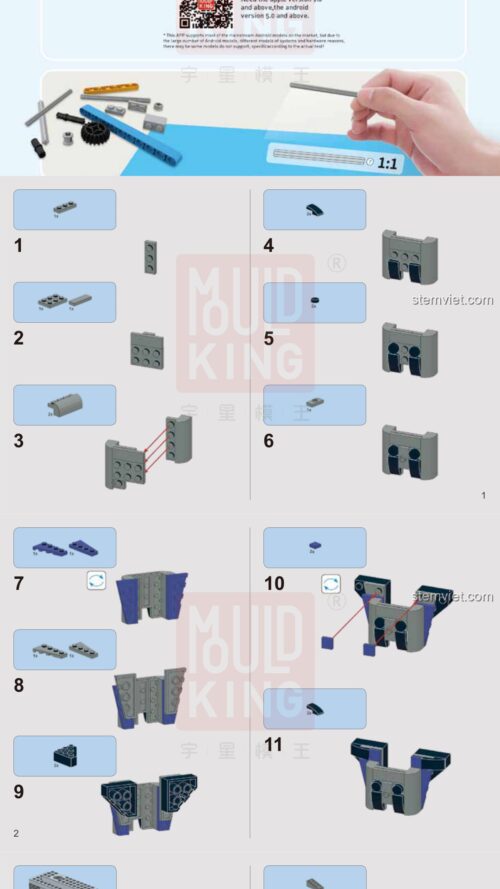 Robot Thông Minh MouldKing 13003 sách hướng dẫn MouldKing 13003 Robot Lắp Ghép