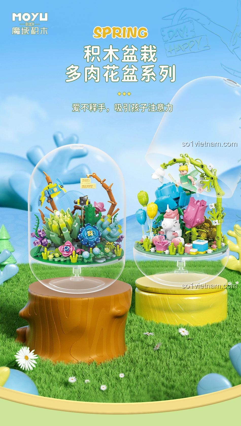 Hai bộ đồ chơi mô hình Tiên Hoa MOYU BLOCK MY87006 và MY87005, tạo nên thế giới thần tiên cho bé gái, đáng tiền