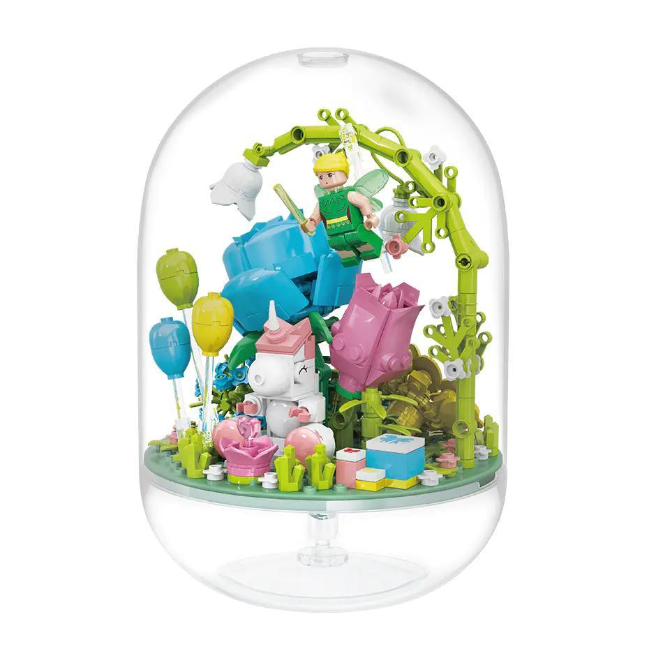 Bộ lắp ghép Tiên Hoa MOYU BLOCK MY87006 với hộp trưng bày trong suốt, đồ chơi lắp ráp cho bé gái 8 tuổi, giá tốt