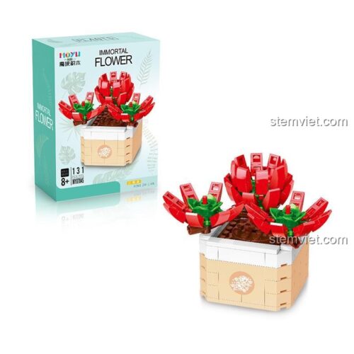 Hộp bộ lắp ghép cây mọng nước Hồng Trĩ Liên MOYU BLOCK MY87045, đồ chơi nanoblock chất lượng cao cho bé 8 tuổi, tiết kiệm.