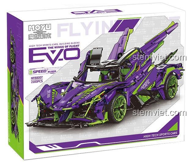 Hộp sản phẩm bộ lắp ghép Moyu Block MY88007 Siêu xe thể thao Apollo Project Evo, đồ chơi mô hình MY88007 cho bé trai 8 tuổi, chất lượng cao