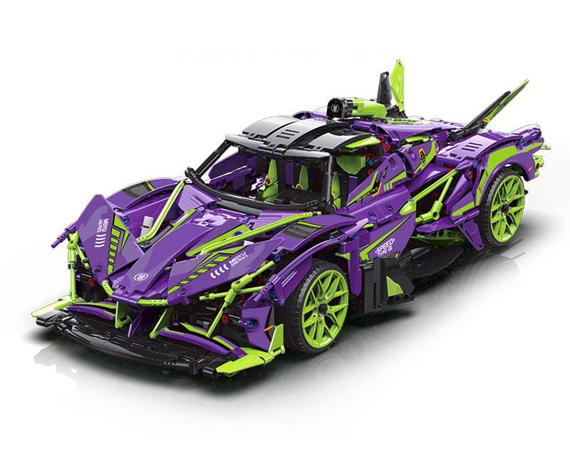 Mô hình siêu xe EVA Unit-01 Moyu Block MY88007, bộ lắp ghép Siêu xe thể thao Apollo Project Evo màu tím xanh lá, đồ chơi lắp ráp cho bé trai 8 tuổi, giá tốt