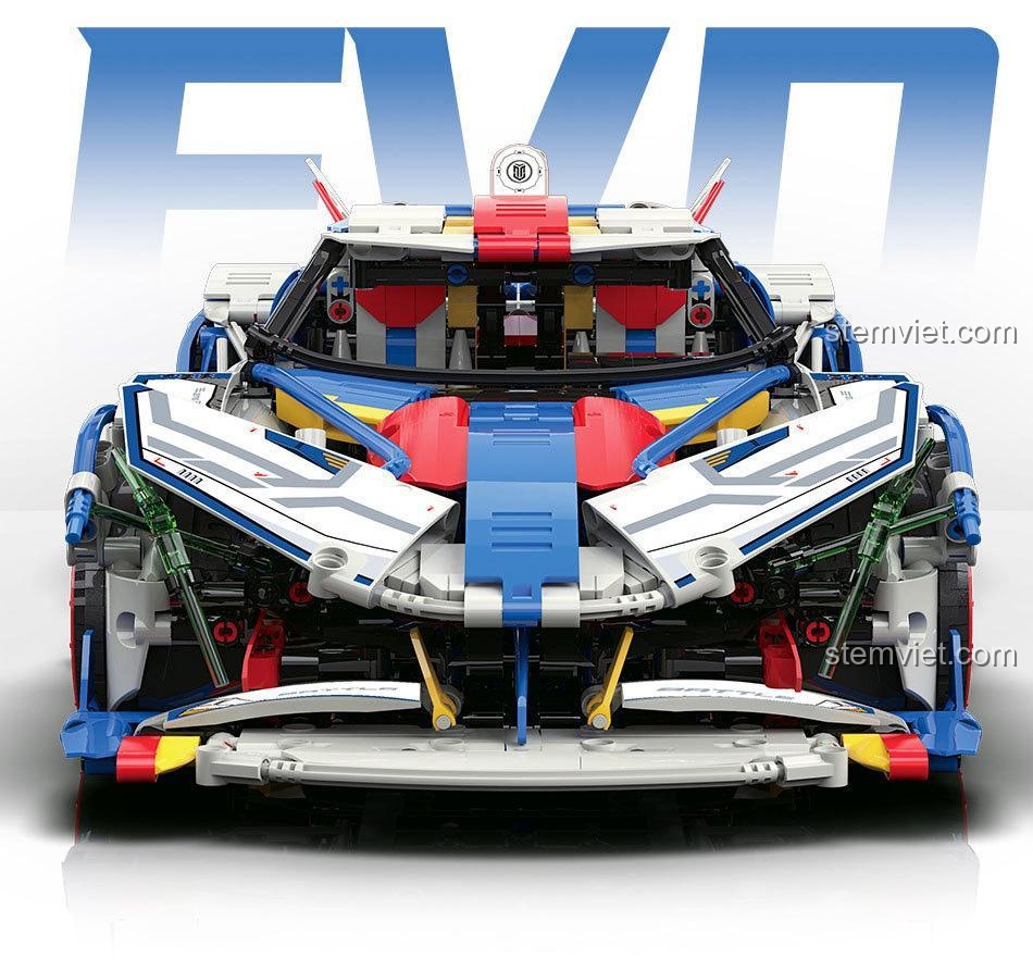 Hộp bộ lắp ráp Moyu Block MY88007A Siêu xe thể thao EVO phong cách Gundam, đồ chơi lắp ráp chất lượng cao cho bé trai 8 tuổi.