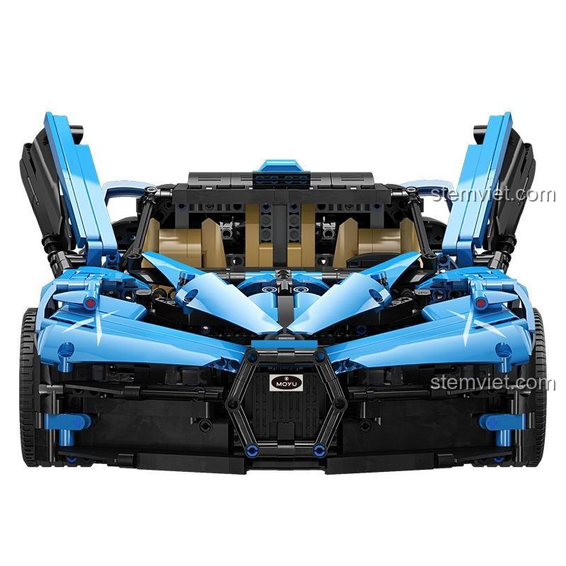 Mô hình siêu xe Bugatti Bolide Moyu Block MY88008 với cửa cắt kéo mở điện, thiết kế đỉnh cao, phù hợp bé trai 8 tuổi, giá tiết kiệm.