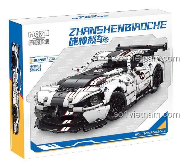 Hộp bộ đồ chơi lắp ghép MOYU BLOCK MY88317 Xe Đua Thần Chiến Dodge Viper ACR, đồ chơi mô hình siêu xe Dodge Viper ACR cho bé trai 8 tuổi