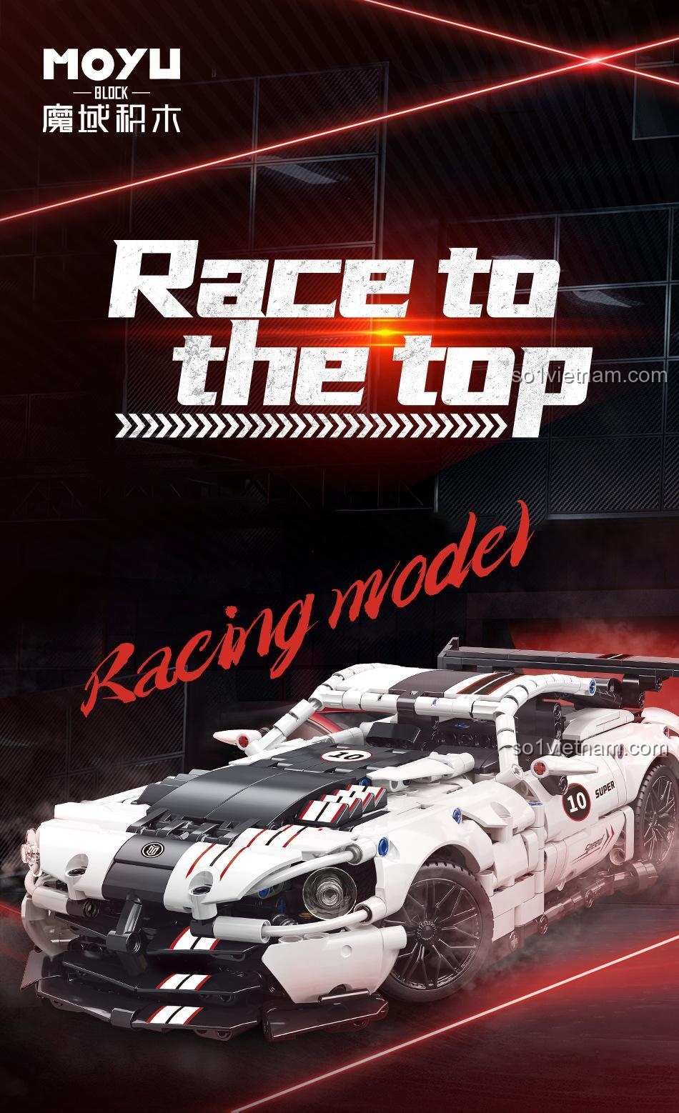 Mô hình xe đua MOYU BLOCK MY88317 Xe Đua Thần Chiến Dodge Viper ACR, đồ chơi lắp ráp siêu xe Dodge Viper ACR tốc độ kinh hoàng cho con trai 8 tuổi