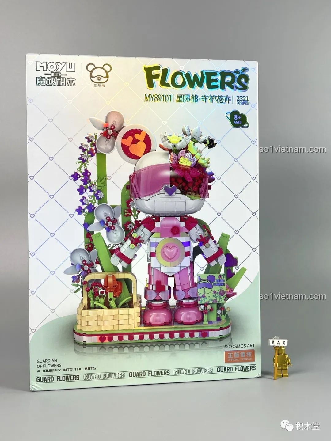 Mặt trước hộp MOYU BLOCK MY89101 Gấu Vũ Trụ Bảo Vệ Hoa
