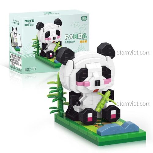 Hộp sản phẩm đồ chơi xếp hình MY93013 Gấu Trúc ăn tre, món quà sáng tạo cho bé gái.