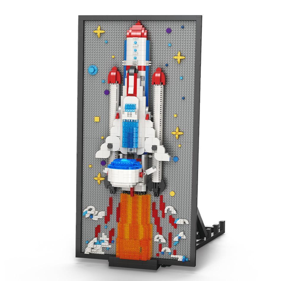 bộ lắp ghép Mô hình tên lửa MOYU BLOCK MY95005, phù điêu tên lửa không gian 2576 chi tiết, đồ chơi lắp ráp cho con trai 8 tuổi, giá tốt