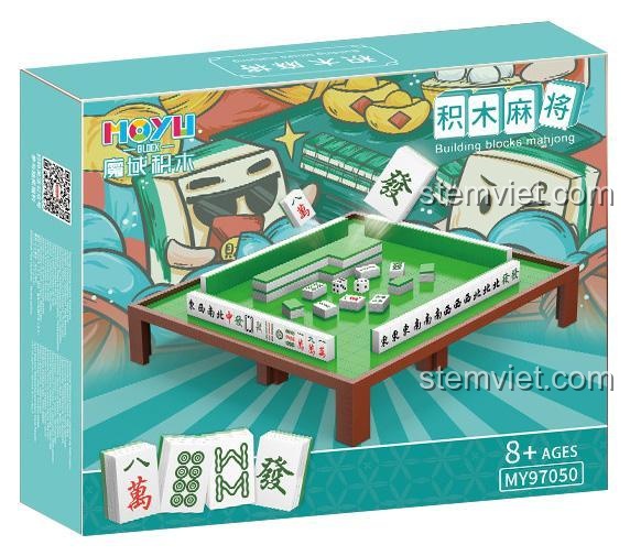 Hộp đồ chơi Mạt Chược MY97050, bộ lắp ghép bàn mạt chược 3130 mảnh, quà tặng cho bé trai bé gái 8 tuổi.