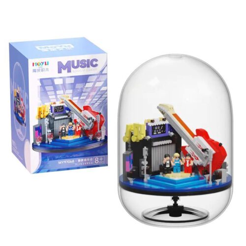 Bộ lắp ghép MOYU BLOCK MY97068 Hộp nhạc Guitar sân khấu rock rực rỡ cho bé gái 6 tuổi, đồ chơi mô hình giá tốt