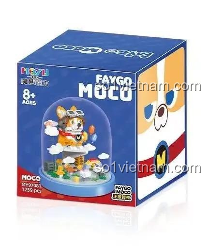 Hộp đồ chơi lắp ráp MOYU BLOCK MY97081 Chó phi công MOCO, 1239 mảnh ghép, dành cho bé 8 tuổi, chất lượng cao.