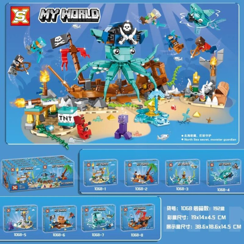 My World 1068 Bắc Hải Mật Tàng Thợ Săn Quái Vật bộ đồ chơi lắp ghép cho bé trai 6 tuổi