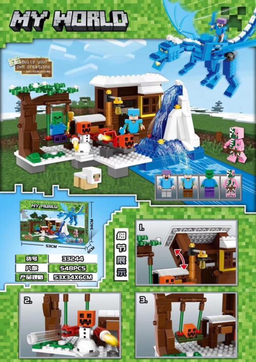 Bộ lắp ghép Minecraft MY WORLD 33244 Thế Giới Tuyết Rồng Xanh