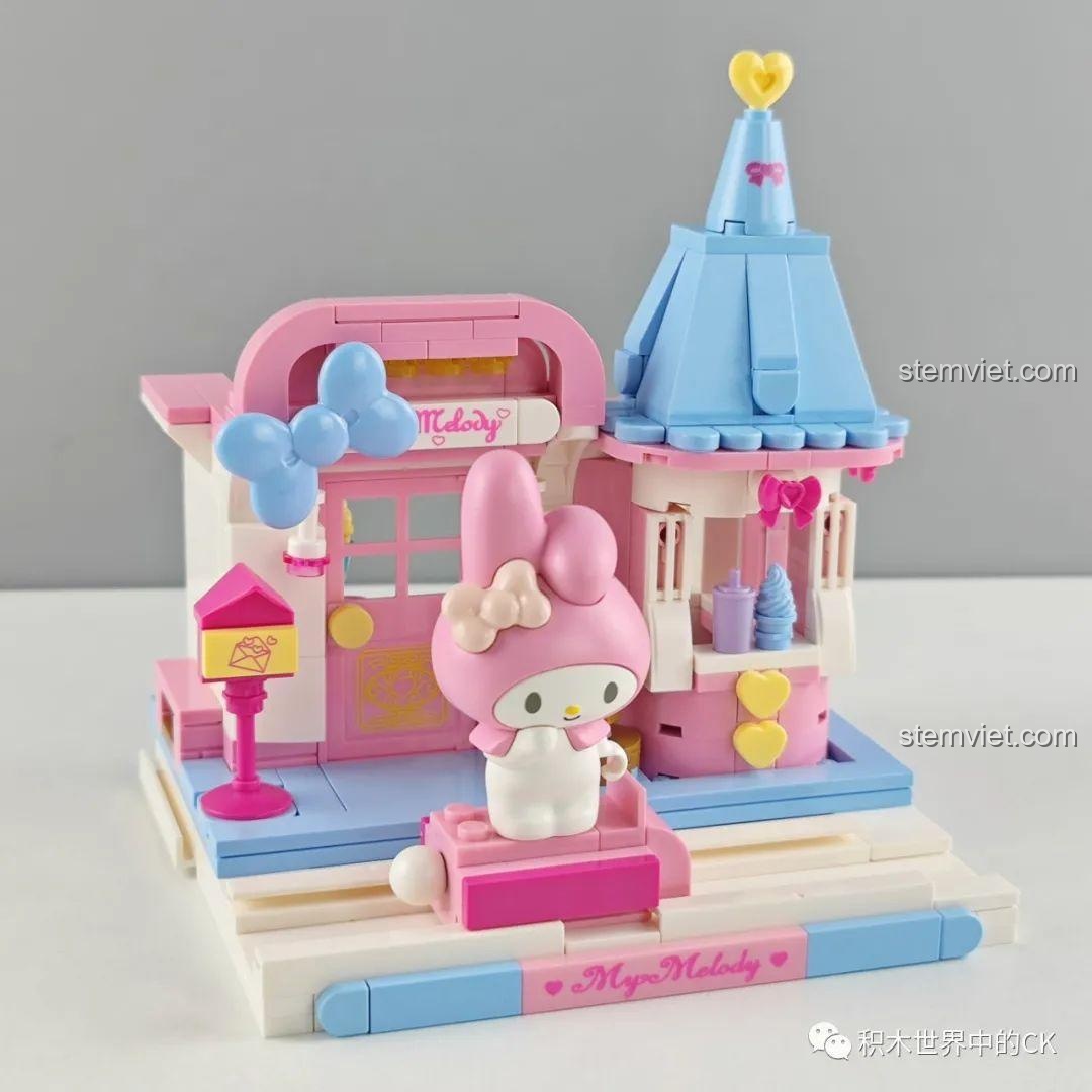 Mô hình hoàn chỉnh của Sweet Dream Ice Cream House Keeppley K20808 My Melody với nhân vật My Melody.