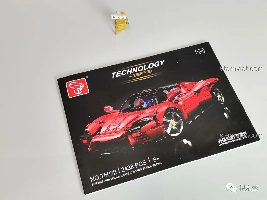 Sách hướng dẫn lắp ráp bộ Taigaole T5032 Ferrari Daytona SP3, với các bước rõ ràng và hướng dẫn nâng cấp động cơ.