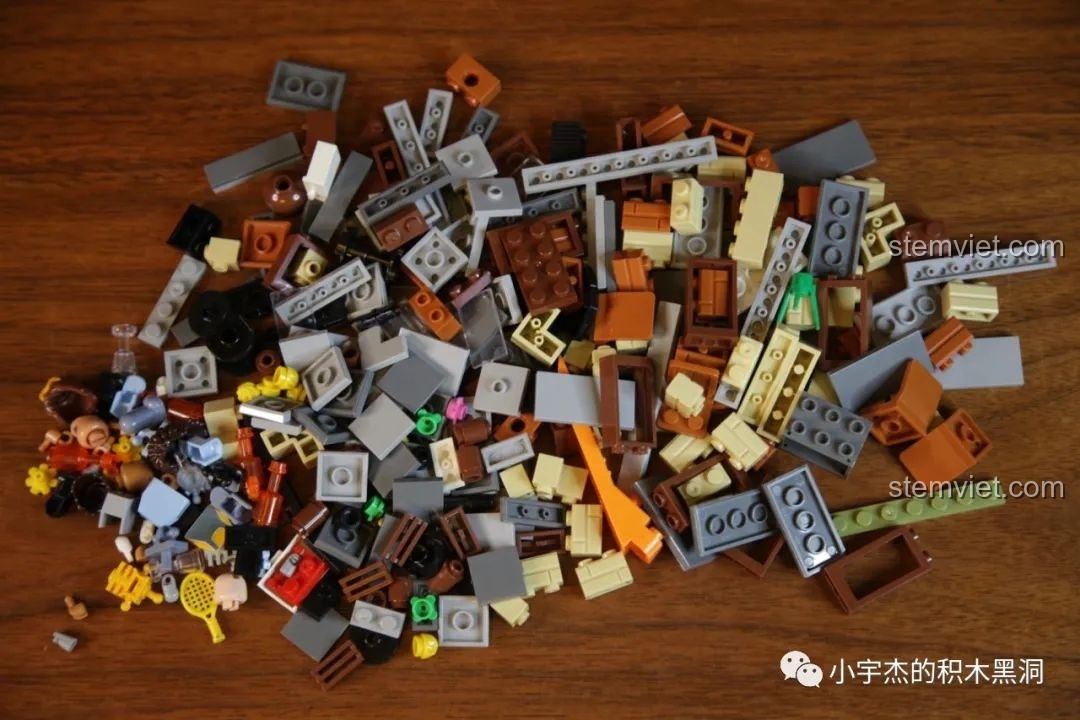 Các chi tiết gạch từ túi số 1 của bộ Zhegao QL0937 được đổ ra, cho thấy chất lượng nhựa tốt.