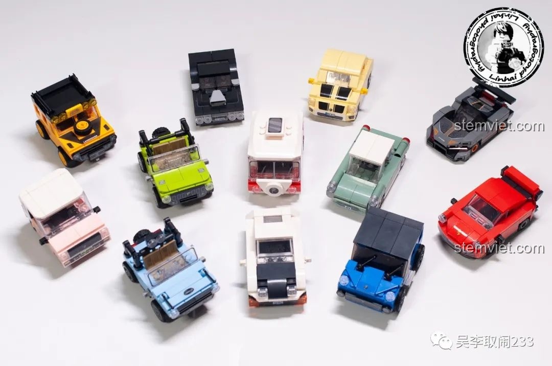 Nhóm xe gia đình từ bộ Forange FC8279: VW T1, Wuling Mini, xe cổ điển, VW Beetle.