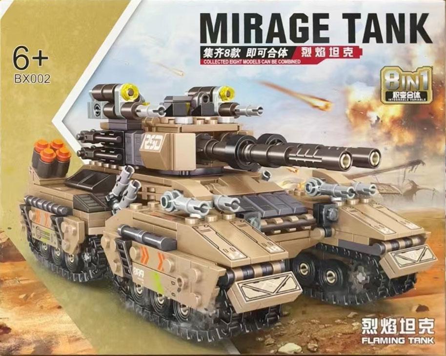 Bộ lắp ghép Xe Tăng Mirage No Brand BX002 cho bé trai 6 tuổi, mô hình quân sự hợp thể 8 trong 1, đồ chơi lắp ráp chất lượng cao giá tốt
