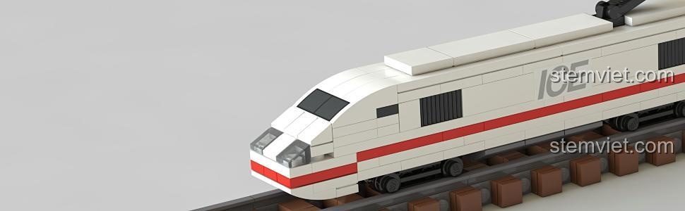 Mô hình tàu cao tốc ICE từ sách lắp ráp No Starch Press ISBN9781593277352. Sách hướng dẫn Tiny LEGO Wonders.