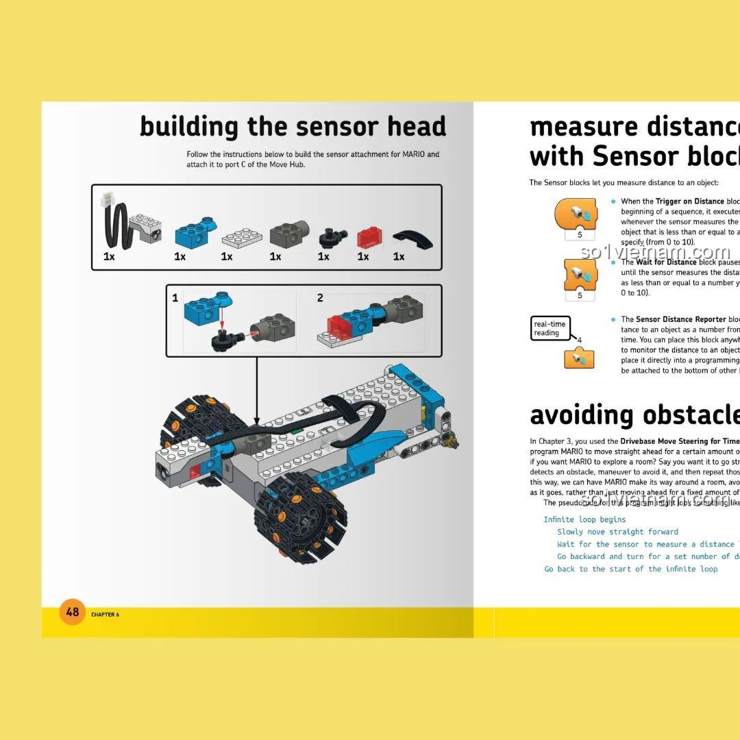 Hướng dẫn lắp ráp robot LEGO BOOST No Starch Press, sách hướng dẫn xây dựng cảm biến, giúp bé 8 tuổi khám phá cơ khí và lập trình