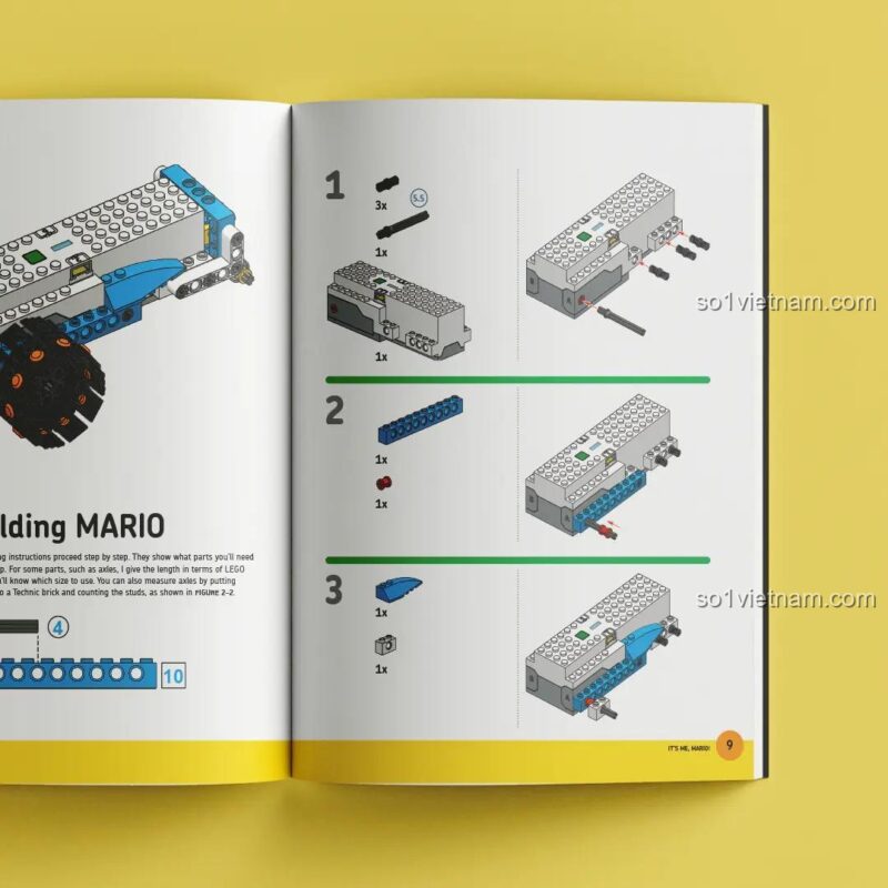 Sách hướng dẫn LEGO BOOST No Starch Press, chi tiết lắp ráp mô hình, rèn luyện kỹ năng giải quyết vấn đề cho bé trai 8 tuổi.