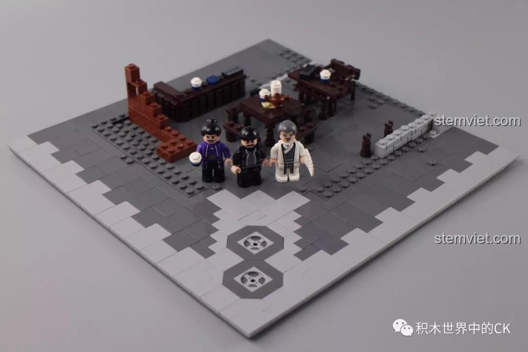 Lắp ráp nội thất tầng một của Trà Quán Hương茗 XB-01021 với bàn ghế và quầy bar.