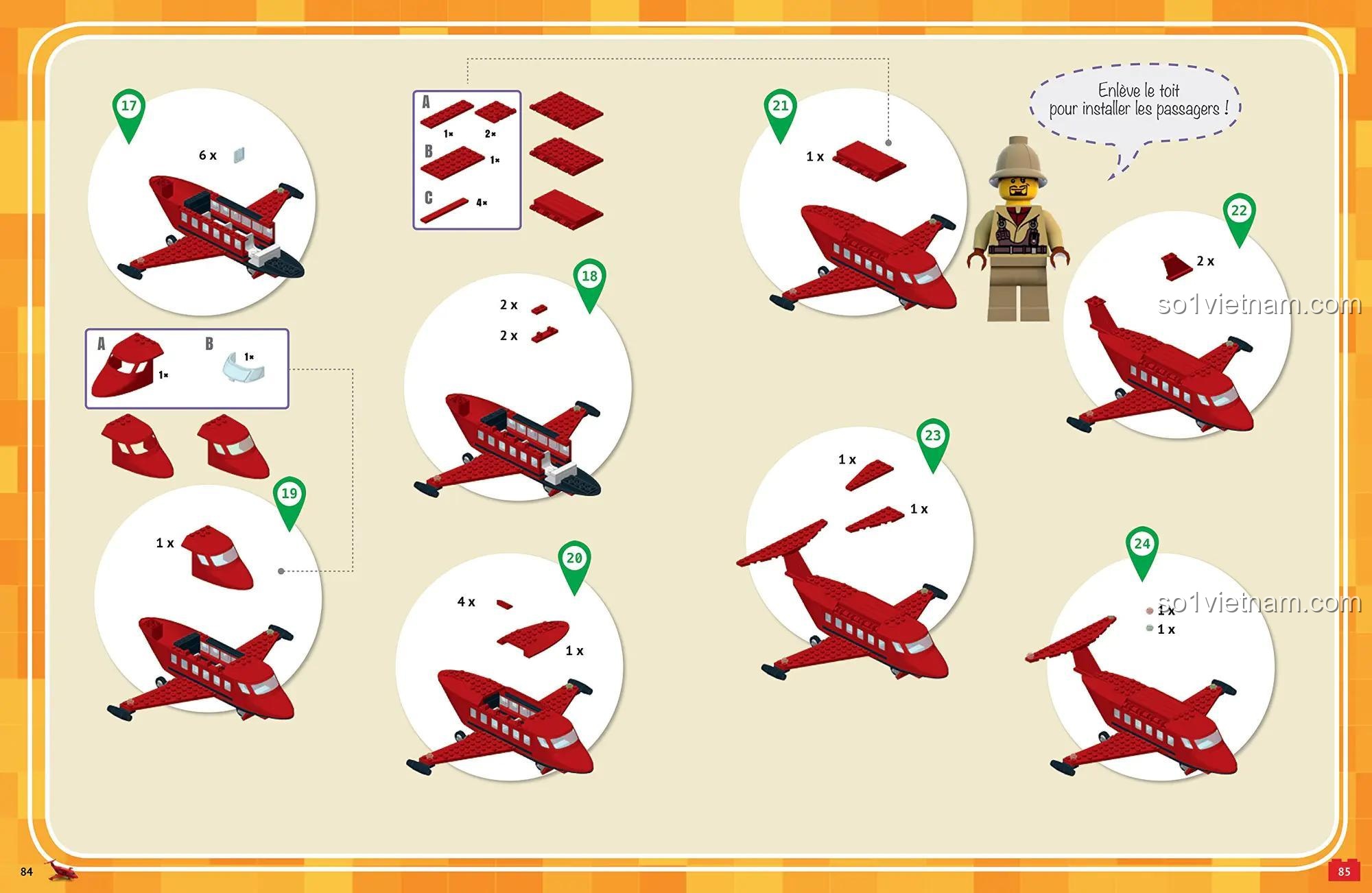 Sách mô hình xe NUINUI JEUNESSE ISBN9782889356812, minh họa chi tiết lắp ráp máy bay, giúp bé trai 6 tuổi phát triển kỹ năng khéo léo.