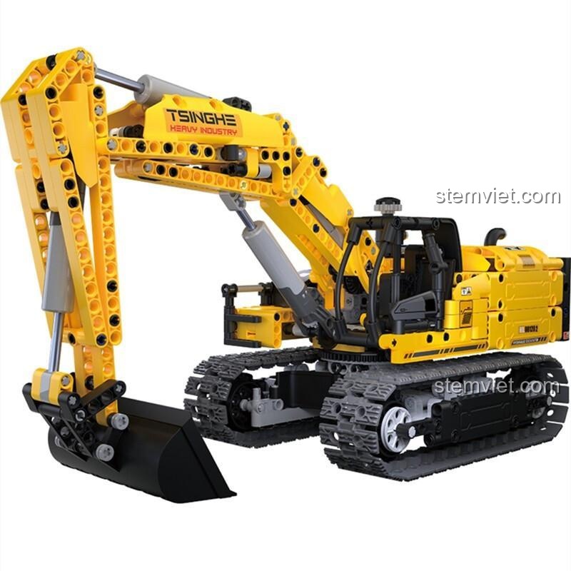 Mô hình đồ chơi lắp ghép Máy xúc kỹ thuật ONEBOT 1202 với hơn 1200 chi tiết, chất lượng cao.